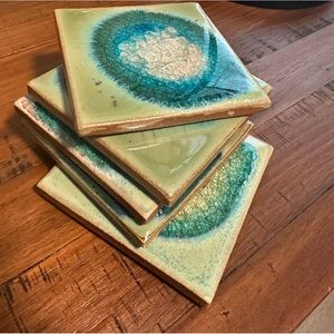 5 crystal Anthropologie coasters